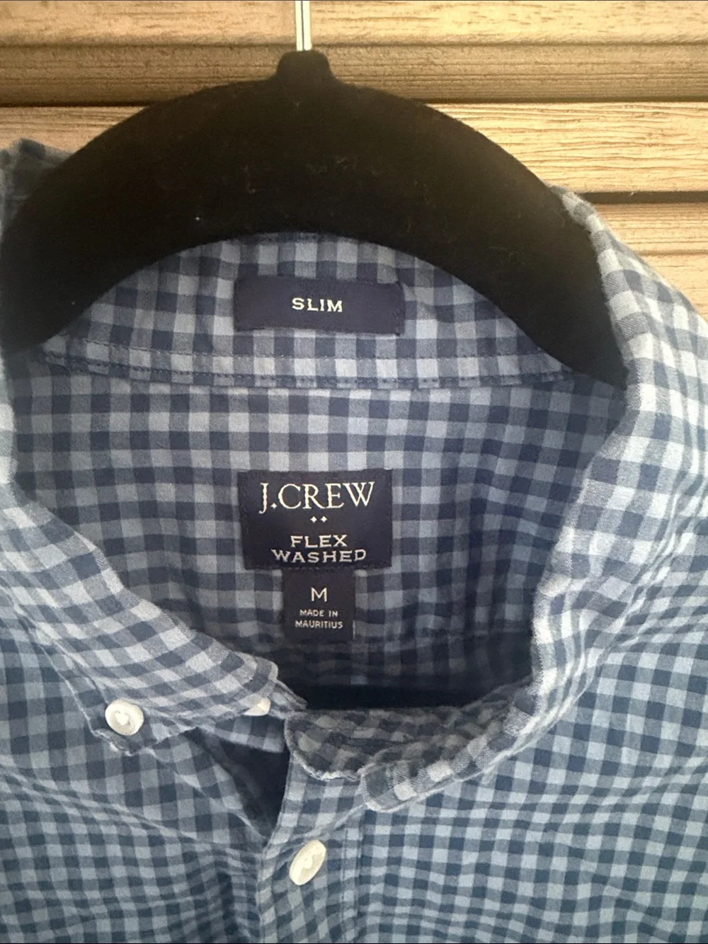 J. Crew Blue Gingham Long-Sleeve Button-Down Shirt